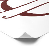 Personalisierter Rentierbrief O Split Monogramm Poster (Ecke)