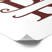 Personalisierter Rentierbrief R Teilmongramm Poster (Ecke)