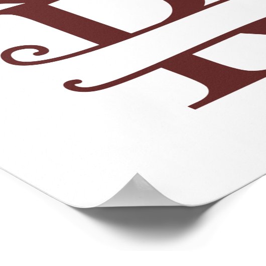 Personalisierter Rentierbrief R Teilmongramm Poster (Ecke)