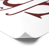 Personalisierter Rentierbrief S-Split-Monogramm Poster (Ecke)