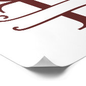 Personalisierter Rentierbrief T Split Monogramm Poster (Ecke)