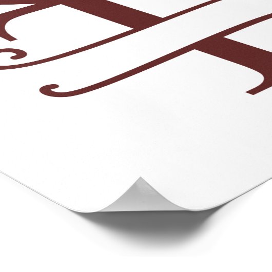 Personalisierter Rentierbrief T Split Monogramm Poster (Ecke)