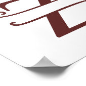 Personalisierter Rentierbrief Z Split Monogramm Poster (Ecke)