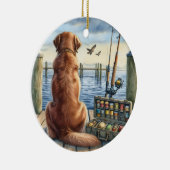 Personalisierter Retriever auf Dock Pet Memorial Keramik Ornament (Rechts)