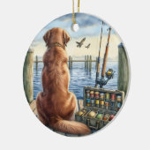 Personalisierter Retriever auf Dock Pet Memorial Keramik Ornament (Links)