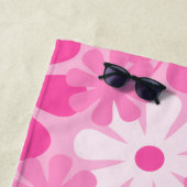 Personalisierter Retro-60er 70er Y2K Pink Beach T Strandtuch (Beispiel)
