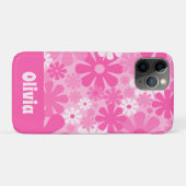 Personalisierter Retro-60er 70er Y2K Rosa Case-Mate iPhone Hülle (Rückseite (Horizontal))