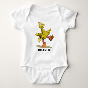 Personalisierter Retro Art Big Bird Baby Strampler