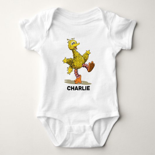 Personalisierter Retro Art Big Bird Baby Strampler (Vorderseite)