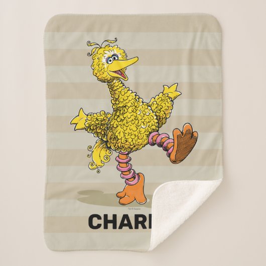 Personalisierter Retro Art Big Bird Sherpa Blankon Sherpadecke (Vorderseite)