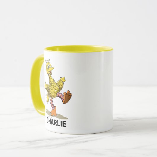 Personalisierter Retro Art Big Bird Tasse (Vorderseite Links)
