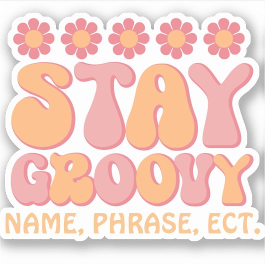 Personalisierter Retro-Aufkleber | Groovy Sticker  (Vorderseite)