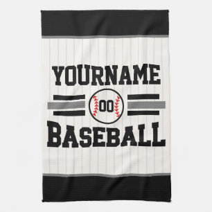 Personalisierter Retro-Baseballspieler NAME Team Geschirrtuch