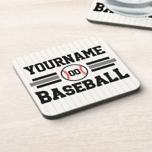 Personalisierter Retro-Baseballspieler NAME Team Getränkeuntersetzer