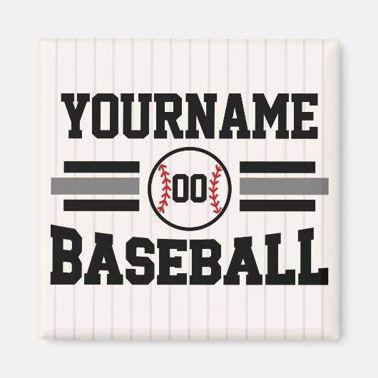 Personalisierter Retro-Baseballspieler NAME Team Magnet (Vorne)