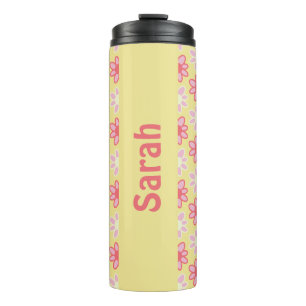 Personalisierter Retro-Blumen-Thermal-Tumbler Thermosbecher