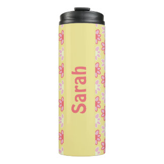 Personalisierter Retro-Blumen-Thermal-Tumbler Thermosbecher