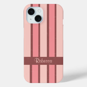 Personalisierter Retro-Bonbons-Streifen pink auf b Case-Mate iPhone Hülle