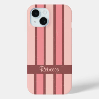 Personalisierter Retro-Bonbons-Streifen pink auf b Case-Mate iPhone Hülle
