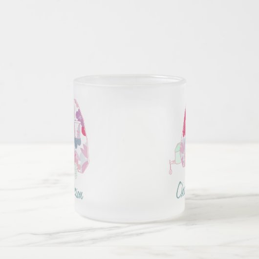 Personalisierter Retro Caravan Kaffeemübel Mattglastasse (Mittel)