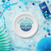 Personalisierter Retro-Eishockey-Geburtstag Pappteller (Party)