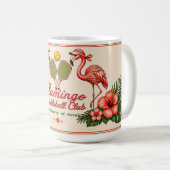 Personalisierter Retro-Flamingo-Pickleball-Becher Kaffeetasse (VorderseiteRechts)