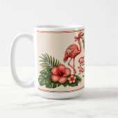 Personalisierter Retro-Flamingo-Pickleball-Becher Kaffeetasse (Links)