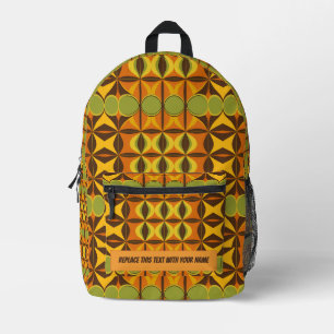 Personalisierter Retro-Geometrie-Rucksack Bedruckter Rucksack