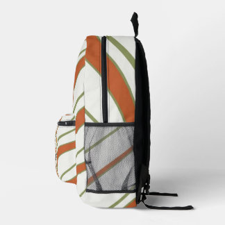 Personalisierter Retro-Gestreifter-Oranger-Katzen- Bedruckter Rucksack