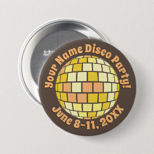 Personalisierter Retro Gold Diskothek Button