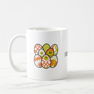 Personalisierter Retro Groovy Osterei Tasse