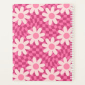 Personalisierter Retro-Groovy-Rosa-Gänseblümchen-H Planer (Rückseite)