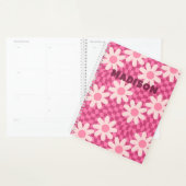 Personalisierter Retro-Groovy-Rosa-Gänseblümchen-H Planer (Anzeige)