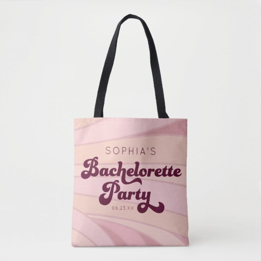Personalisierter Retro-Junggeselinnen-Abschied Tasche (Vorderseite)