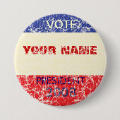 Personalisierter Retro Kampagnen-Knopf Button (Vorderseite)