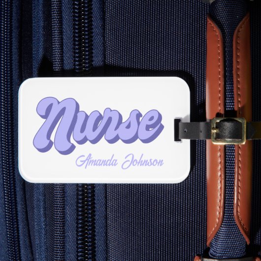 Personalisierter Retro-Kartensteckbeutel für Krank Gepäckanhänger (Vorderseite Insitu 4)