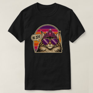Personalisierter Retro-Katzenkönigin-Aufkleber mit T-Shirt