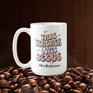 Personalisierter Retro-Lehrer-Dankeschön-Kaffeebec Kaffeetasse
