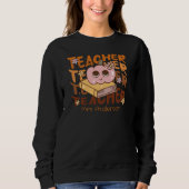 Personalisierter Retro-Lehrer Halloween- Kürbiskür Sweatshirt (Vorderseite)