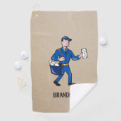 Personalisierter Retro Mailman Postal Letter Carri Golfhandtuch (Insitu)
