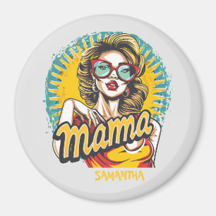 Personalisierter Retro-Mama-Pop-Art (17) Magnet