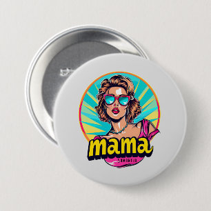 Personalisierter Retro Mama Pop Art. 3 Button