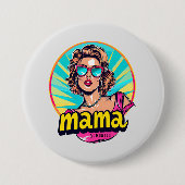 Personalisierter Retro Mama Pop Art. 3 Button (Vorderseite)