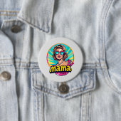 Personalisierter Retro Mama Pop Art. 3 Button (Beispiel)