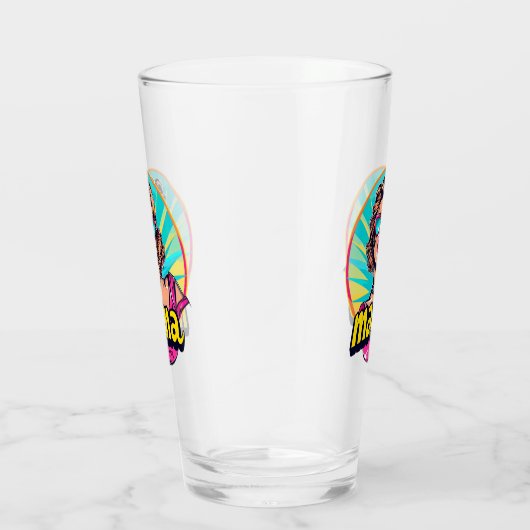 Personalisierter Retro Mama Pop Art. 3 Glas (Rechts)