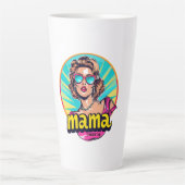 Personalisierter Retro Mama Pop Art. 3 Milchtasse (Vorderseite)