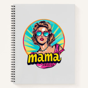 Personalisierter Retro Mama Pop Art. 3 Notizblock