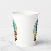 Personalisierter Retro Mama Pop Art. 3 Pappbecher (Links)