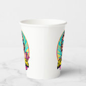 Personalisierter Retro Mama Pop Art. 3 Pappbecher (Rechts)