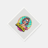 Personalisierter Retro Mama Pop Art. 3 Serviette (Ecke)